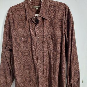 Stetson Men’s Brown Paisley Western Shirt